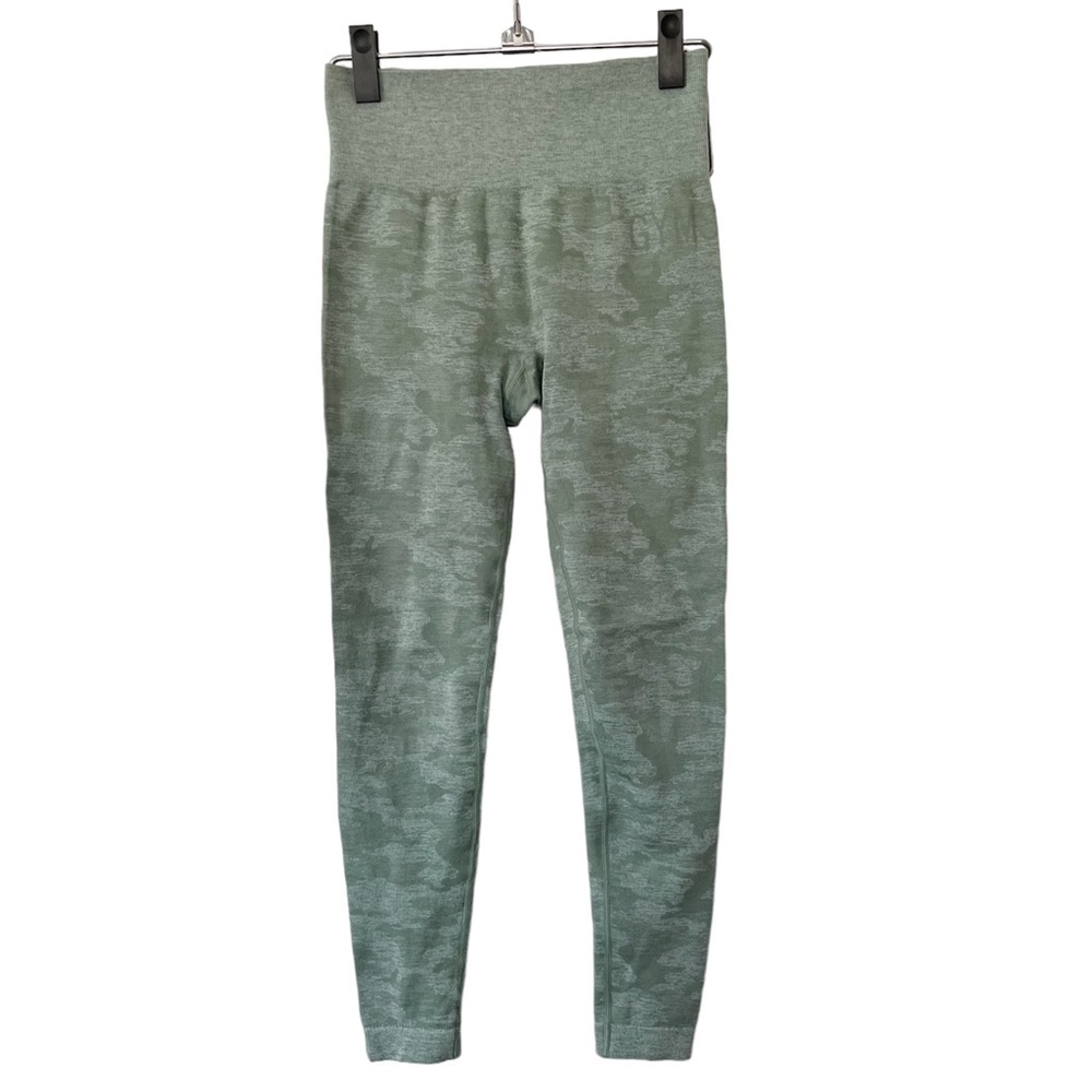 Gymshark sage green camo seamless 7/8 leggings